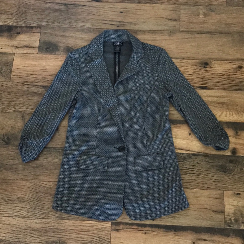 EUC.  Soho black and white blazer